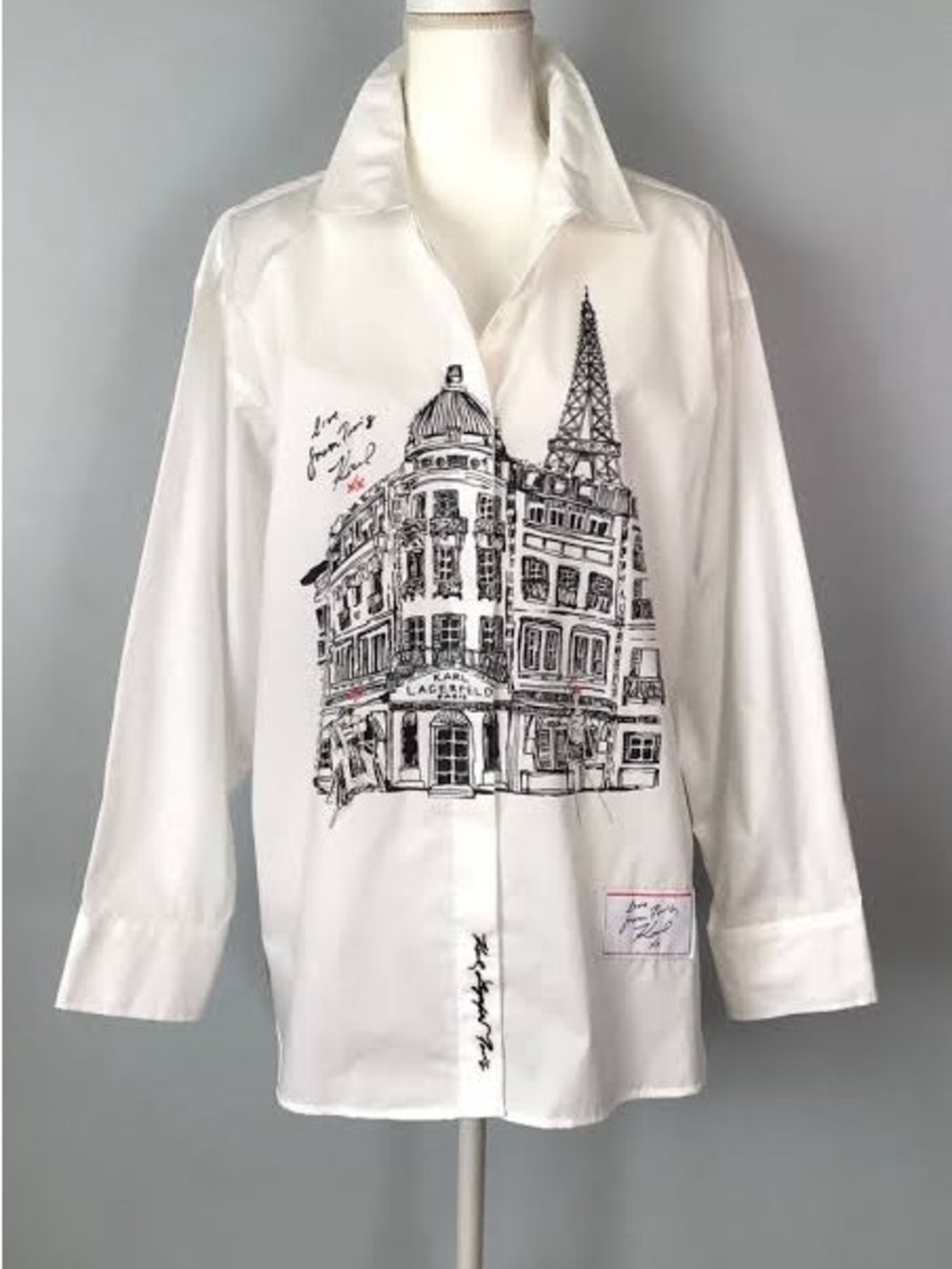 Karl Lagerfeld Paris Limited Edition Button Down Shirt Blouse